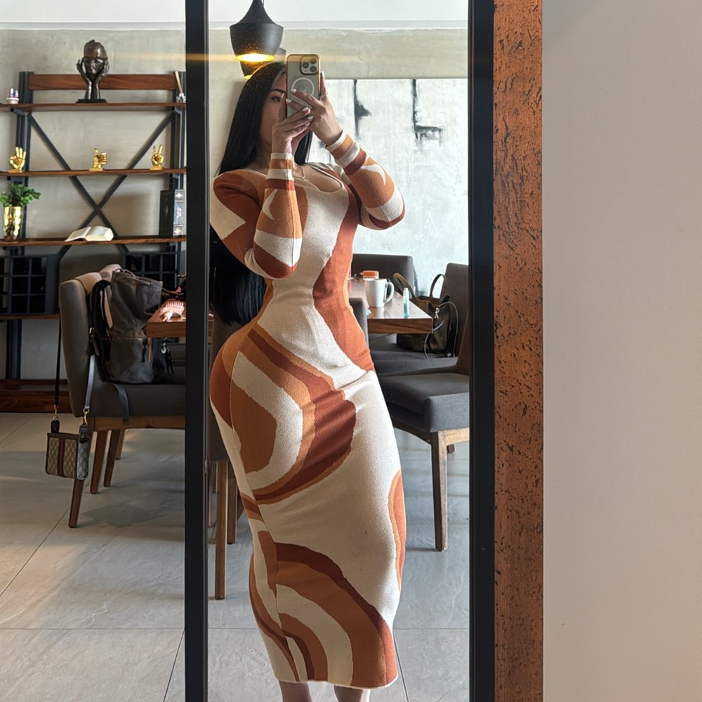 Maxi Dress Orange print